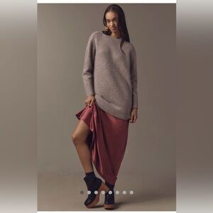 NWT By Anthropologie Long-sleeve Twofer Sweater Slip Midi Dress SZ XXS